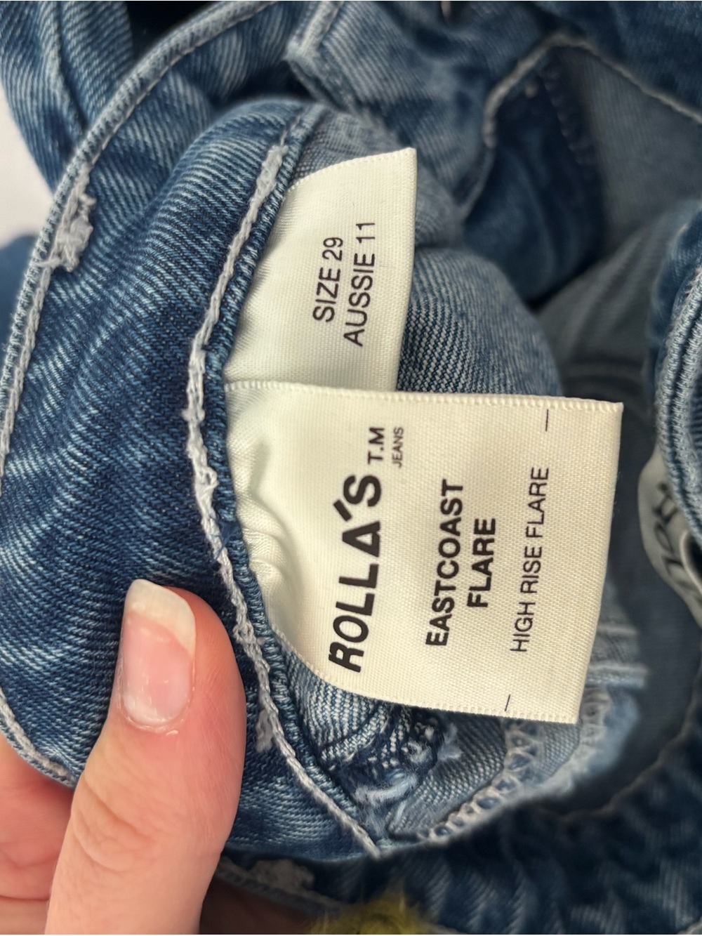 ROLLA'S East Coast Flate Classic Medium Blue High-Rise Wide Leg Jeans Size 29 - Picture 9 of 11